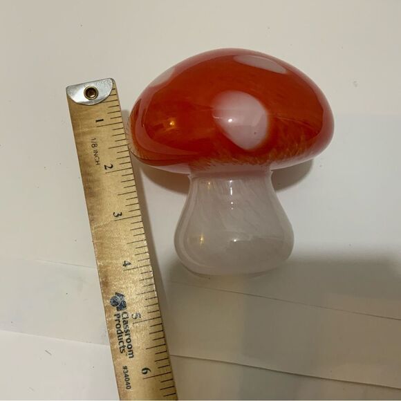 Glass Mushroom Home Decor red white G21 - Picture 7 of 7